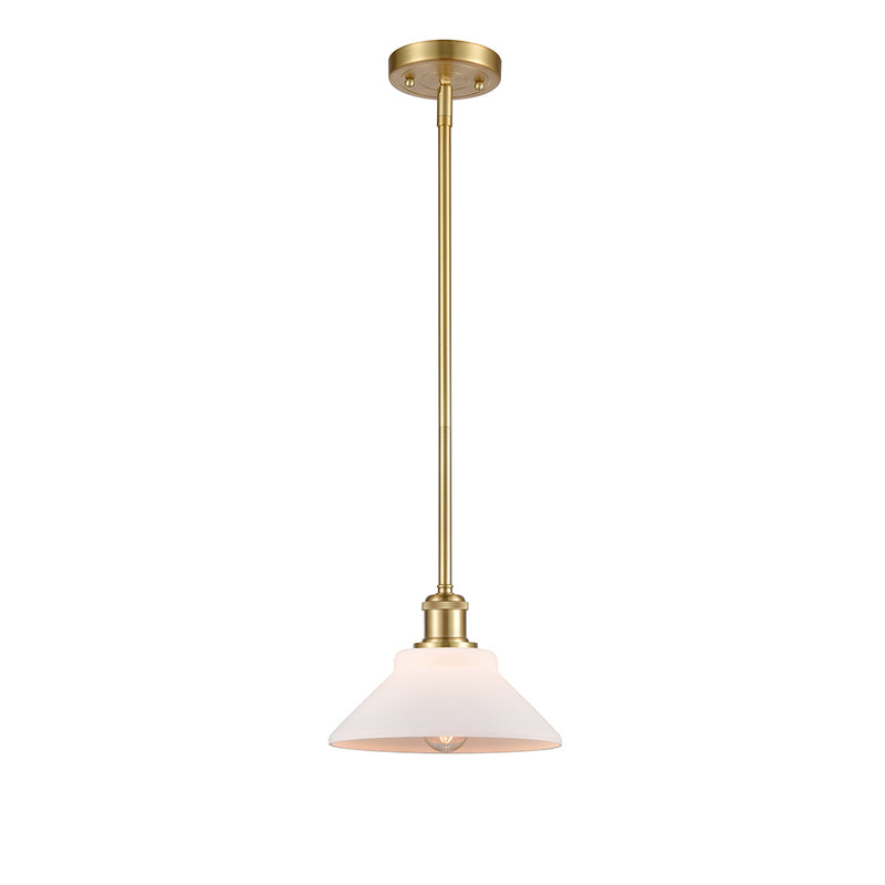 Orwell Mini Pendant shown in the Satin Gold finish with a Matte White shade