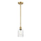 Hadley Mini Pendant shown in the Satin Gold finish with a Clear shade