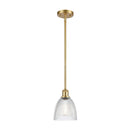 Castile Mini Pendant shown in the Satin Gold finish with a Clear shade