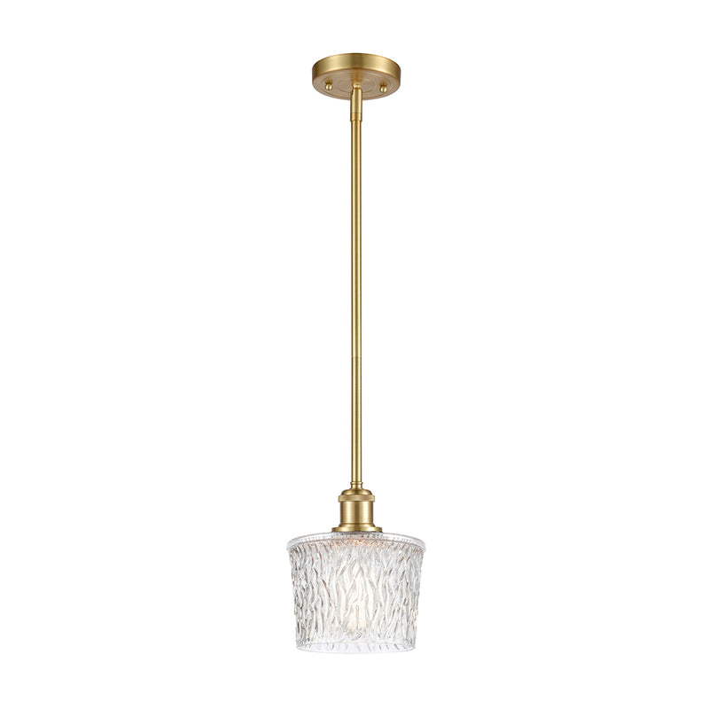 Niagra Mini Pendant shown in the Satin Gold finish with a Clear shade