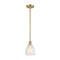 Brookfield Mini Pendant shown in the Satin Gold finish with a White shade