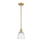 Brookfield Mini Pendant shown in the Satin Gold finish with a Clear shade