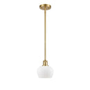 Fenton Mini Pendant shown in the Satin Gold finish with a Matte White shade