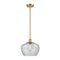 Fenton Mini Pendant shown in the Satin Gold finish with a Clear shade