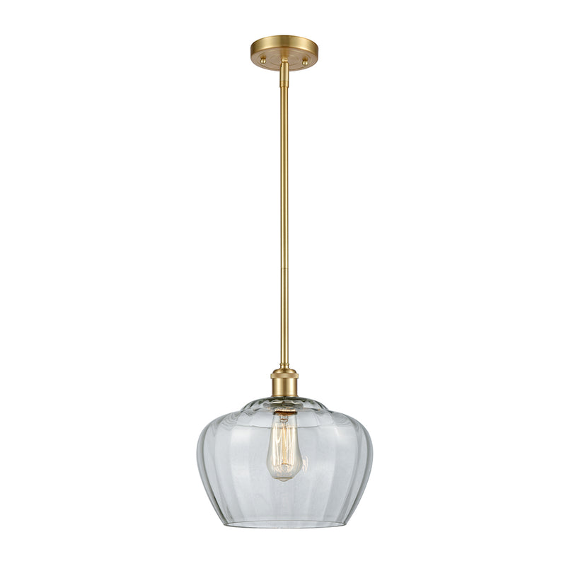 Fenton Mini Pendant shown in the Satin Gold finish with a Clear shade