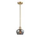 Fenton Mini Pendant shown in the Satin Gold finish with a Plated Smoke shade