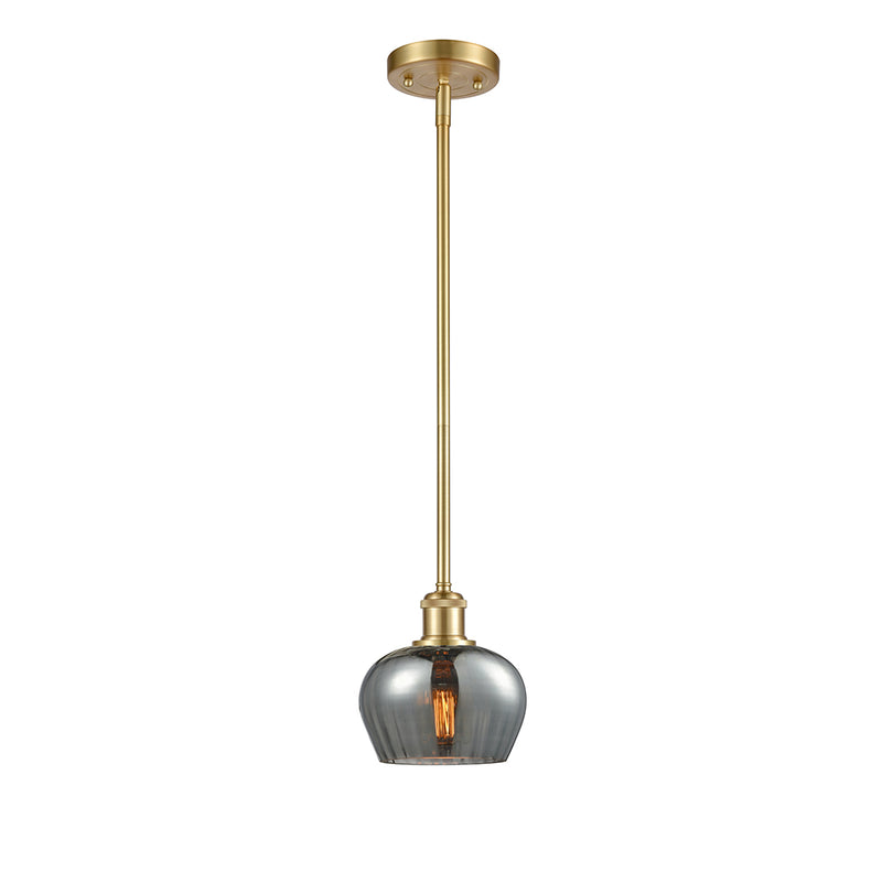 Fenton Mini Pendant shown in the Satin Gold finish with a Plated Smoke shade