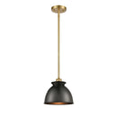 Adirondack Mini Pendant shown in the Satin Gold finish with a Matte Black shade