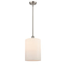 Cobbleskill Mini Pendant shown in the Brushed Satin Nickel finish with a Matte White shade