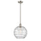 Deco Swirl Mini Pendant shown in the Brushed Satin Nickel finish with a Clear shade