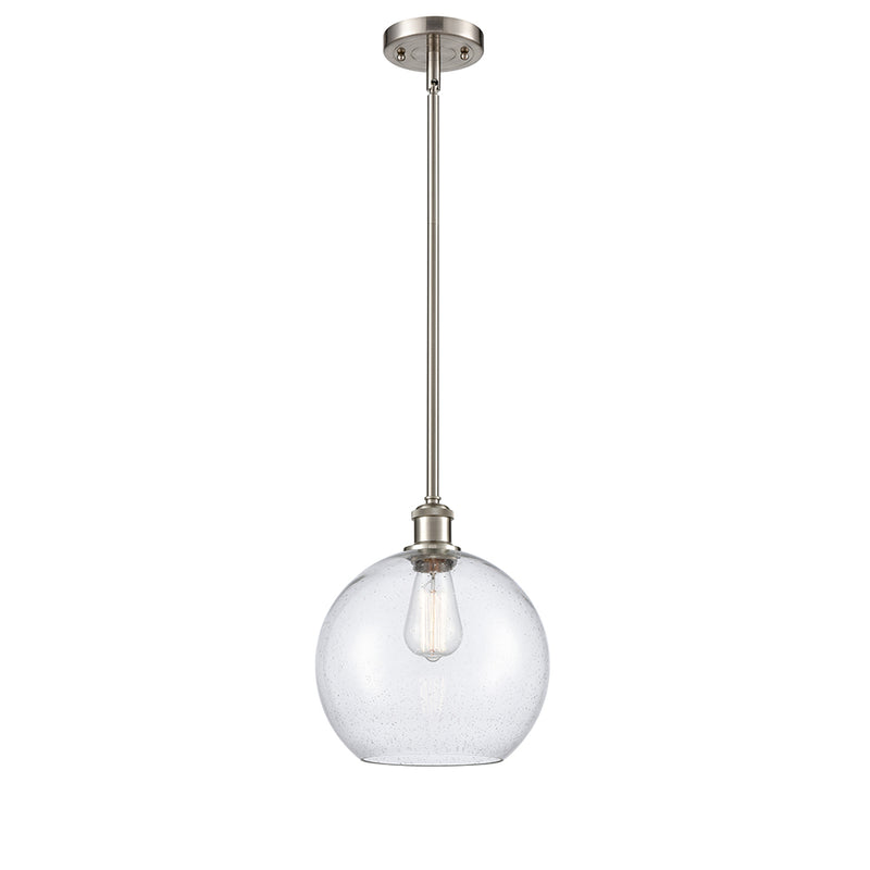 Athens Mini Pendant shown in the Brushed Satin Nickel finish with a Seedy shade