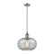 Gorham Mini Pendant shown in the Brushed Satin Nickel finish with a Charcoal shade