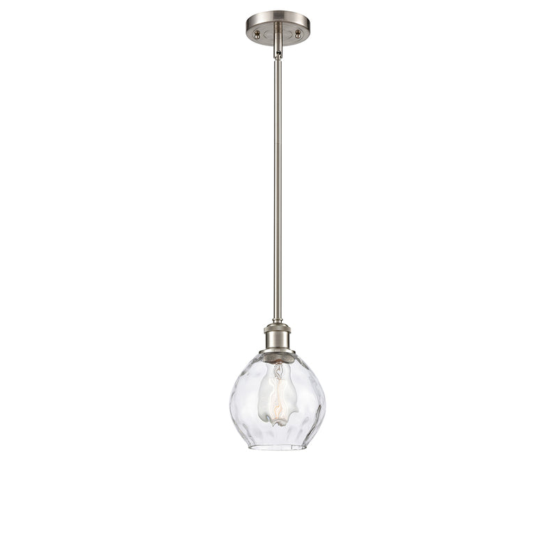 Waverly Mini Pendant shown in the Brushed Satin Nickel finish with a Clear shade