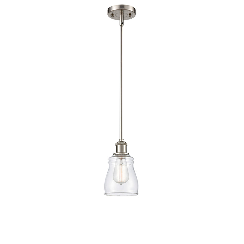 Ellery Mini Pendant shown in the Brushed Satin Nickel finish with a Clear shade