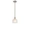 Dayton Mini Pendant shown in the Brushed Satin Nickel finish with a White shade