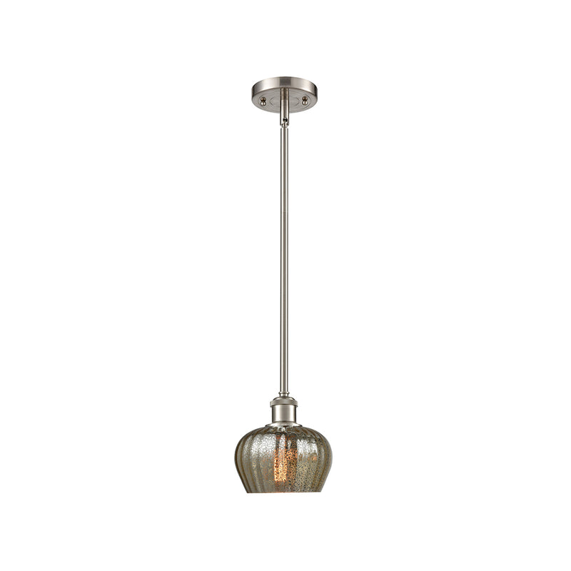 Fenton Mini Pendant shown in the Brushed Satin Nickel finish with a Mercury shade