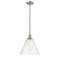 Ballston Cone Mini Pendant shown in the Brushed Satin Nickel finish with a Seedy shade