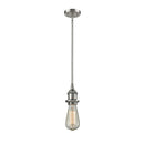 Bare Bulb Mini Pendant shown in the Brushed Satin Nickel finish