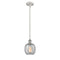 Belfast Mini Pendant shown in the White and Polished Chrome finish with a Seedy shade