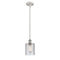 Cobbleskill Mini Pendant shown in the White and Polished Chrome finish with a Clear shade