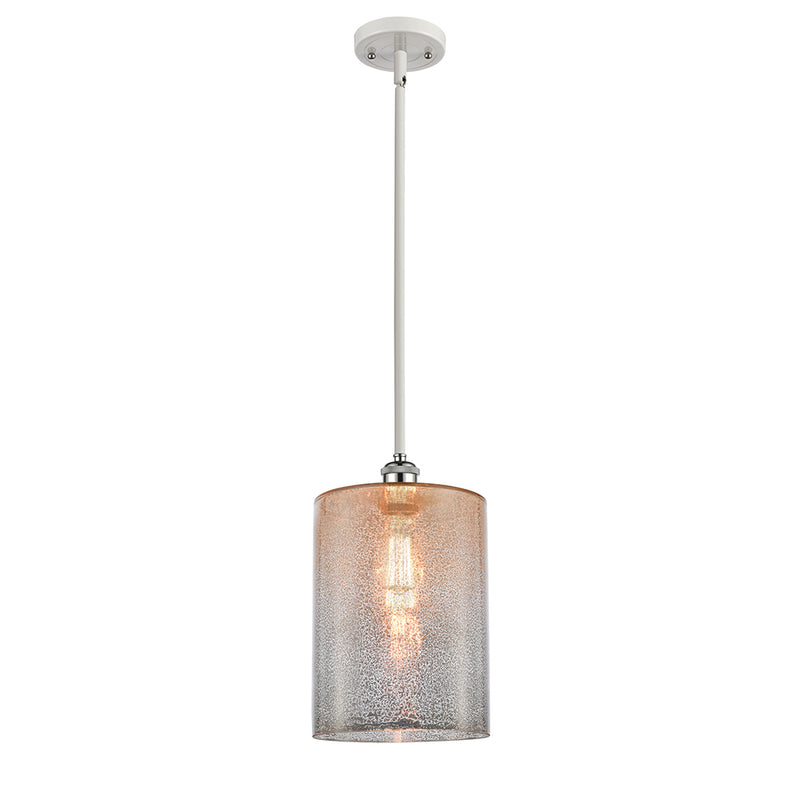 Cobbleskill Mini Pendant shown in the White and Polished Chrome finish with a Mercury shade