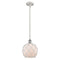 Farmhouse Rope Mini Pendant shown in the White and Polished Chrome finish with a White Glass with White Rope shade