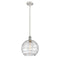 Deco Swirl Mini Pendant shown in the White and Polished Chrome finish with a Clear shade