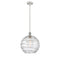 Deco Swirl Mini Pendant shown in the White and Polished Chrome finish with a Clear shade