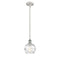 Deco Swirl Mini Pendant shown in the White and Polished Chrome finish with a Clear shade