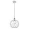 Farmhouse Rope Mini Pendant shown in the White and Polished Chrome finish with a Clear Glass with White Rope shade