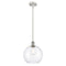 Athens Mini Pendant shown in the White and Polished Chrome finish with a Clear shade