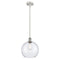 Athens Mini Pendant shown in the White and Polished Chrome finish with a Seedy shade