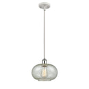 Gorham Mini Pendant shown in the White and Polished Chrome finish with a Mica shade