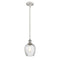 Salina Mini Pendant shown in the White and Polished Chrome finish with a Clear Spiral Fluted shade