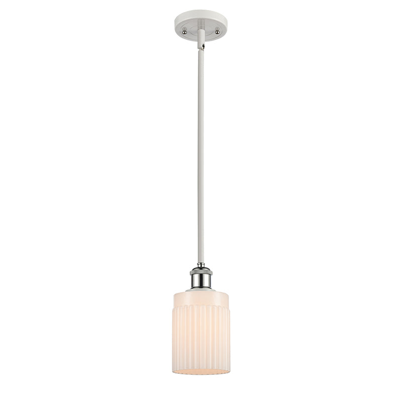 Hadley Mini Pendant shown in the White and Polished Chrome finish with a Matte White shade