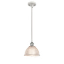 Arietta Mini Pendant shown in the White and Polished Chrome finish with a Clear shade