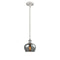 Fenton Mini Pendant shown in the White and Polished Chrome finish with a Plated Smoke shade