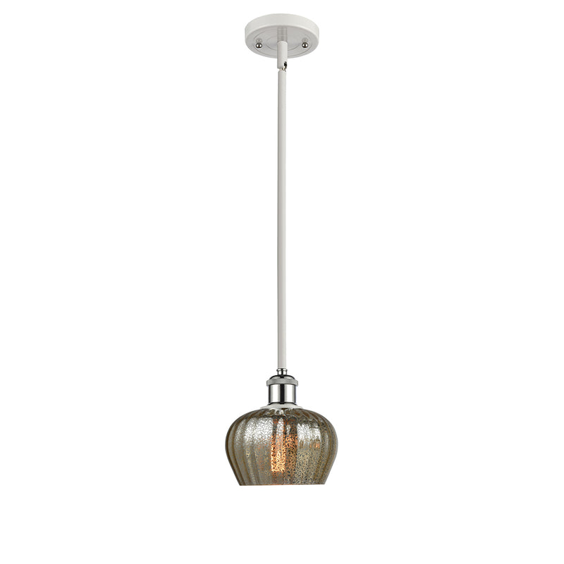 Fenton Mini Pendant shown in the White and Polished Chrome finish with a Mercury shade