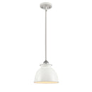 Adirondack Mini Pendant shown in the White and Polished Chrome finish with a Glossy White shade