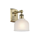 Dayton Sconce shown in the Antique Brass finish with a White shade