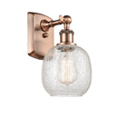 Belfast Sconce shown in the Antique Copper finish with a Clear Crackle shade