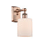 Cobbleskill Sconce shown in the Antique Copper finish with a Matte White shade