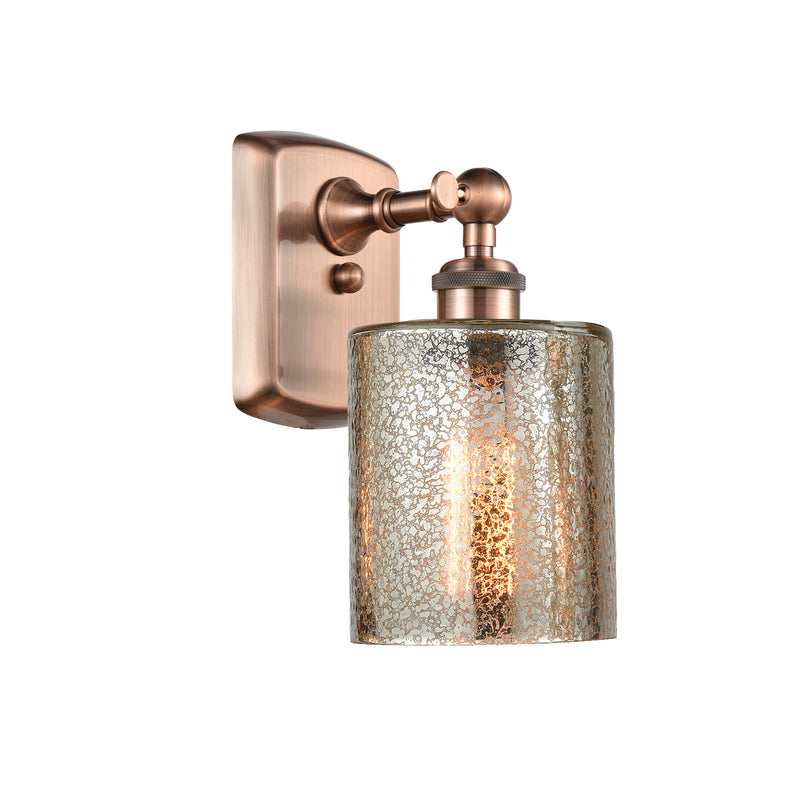 Cobbleskill Sconce shown in the Antique Copper finish with a Mercury shade