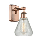 Conesus Sconce shown in the Antique Copper finish with a Clear Crackle shade