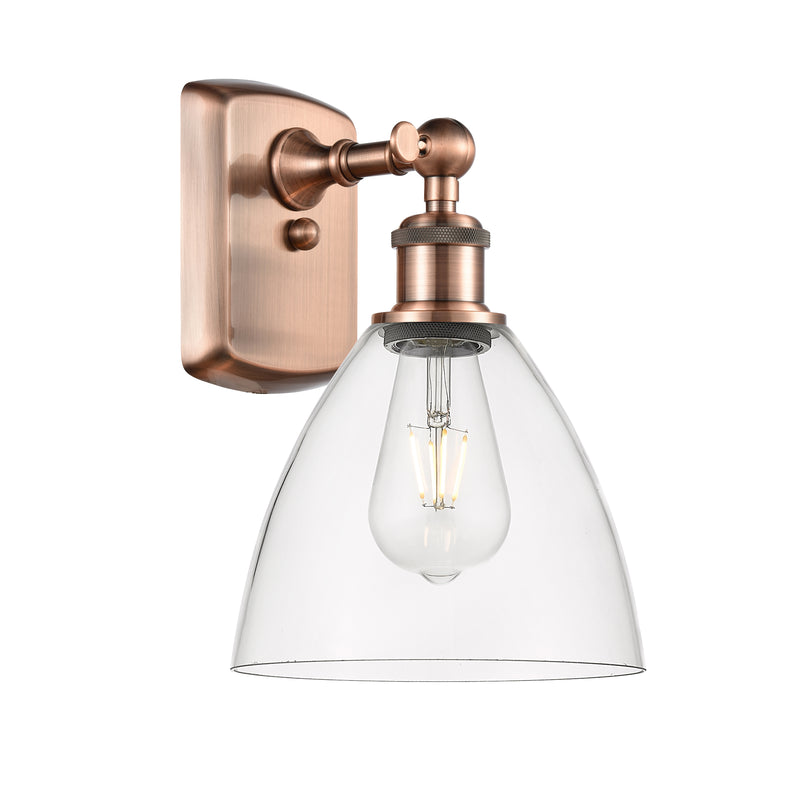 Ballston Dome Sconce shown in the Antique Copper finish with a Clear shade