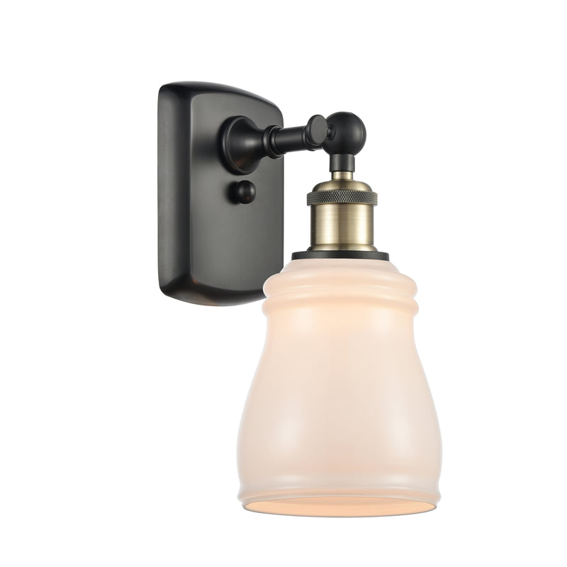 Ellery Sconce shown in the Black Antique Brass finish with a White shade