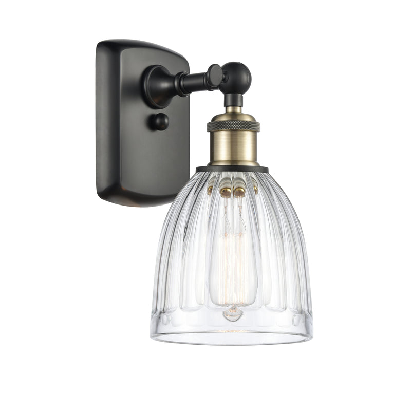 Brookfield Sconce shown in the Black Antique Brass finish with a Clear shade