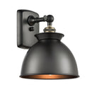 Adirondack Sconce shown in the Black Antique Brass finish with a Matte Black shade