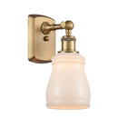 Ellery Sconce shown in the Brushed Brass finish with a White shade