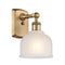 Dayton Sconce shown in the Brushed Brass finish with a White shade